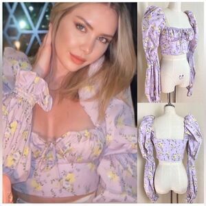 Princess polly long sleeve crop top with spring size 4